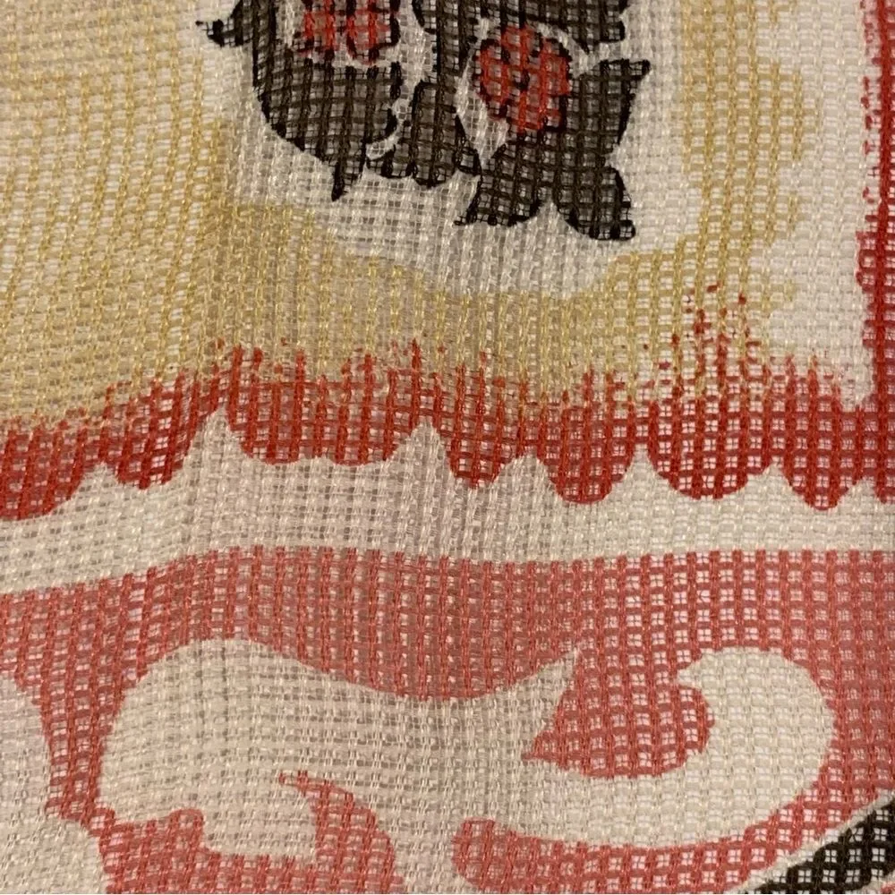 Talbots Peach Salmon &‎ Gold Silk Scarf